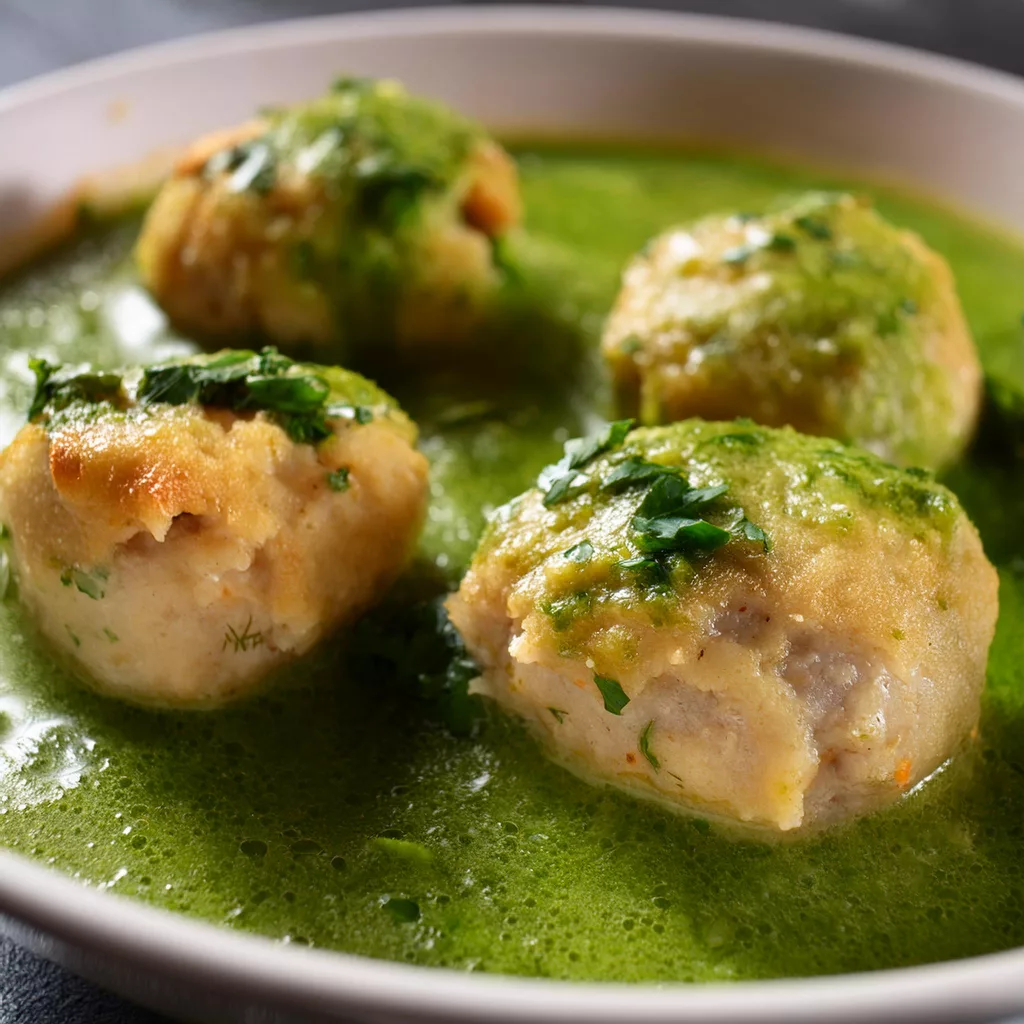 Albóndigas de bacalao en salsa verde