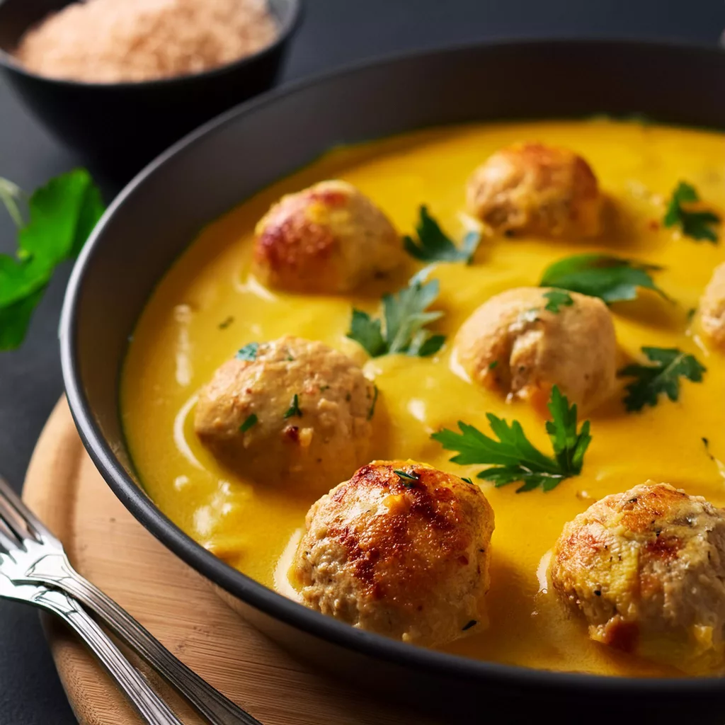 Albóndigas de pollo en salsa pepitoria