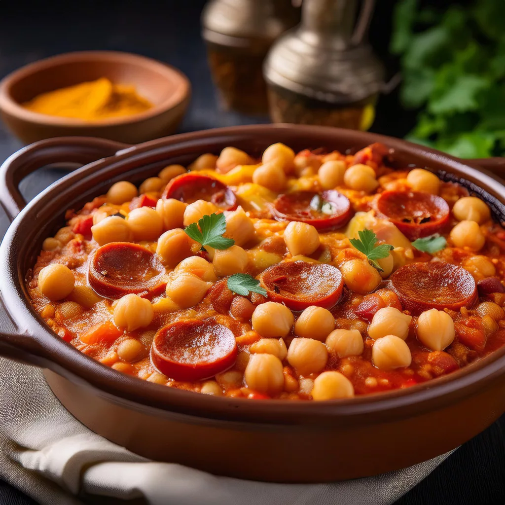 Cazuela de garbanzos con chorizo