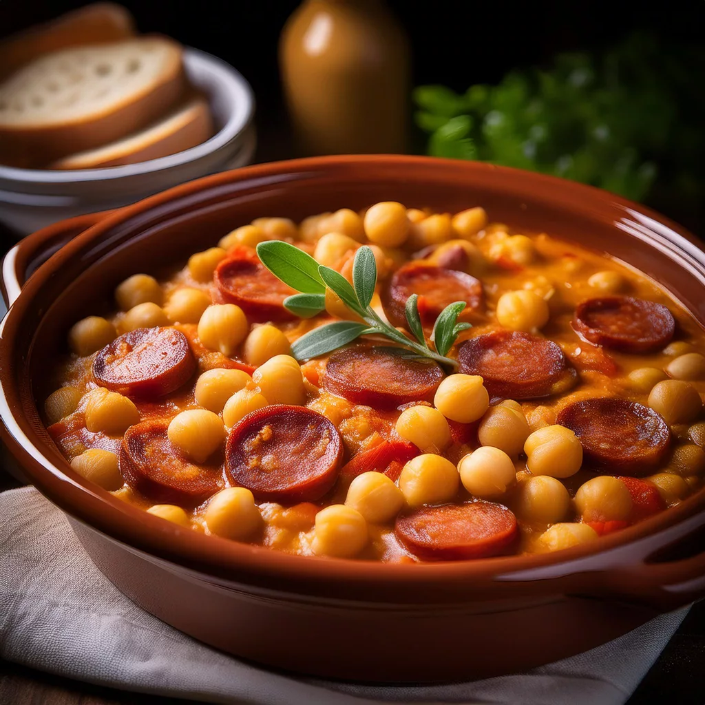 Cazuela de garbanzos con chorizo