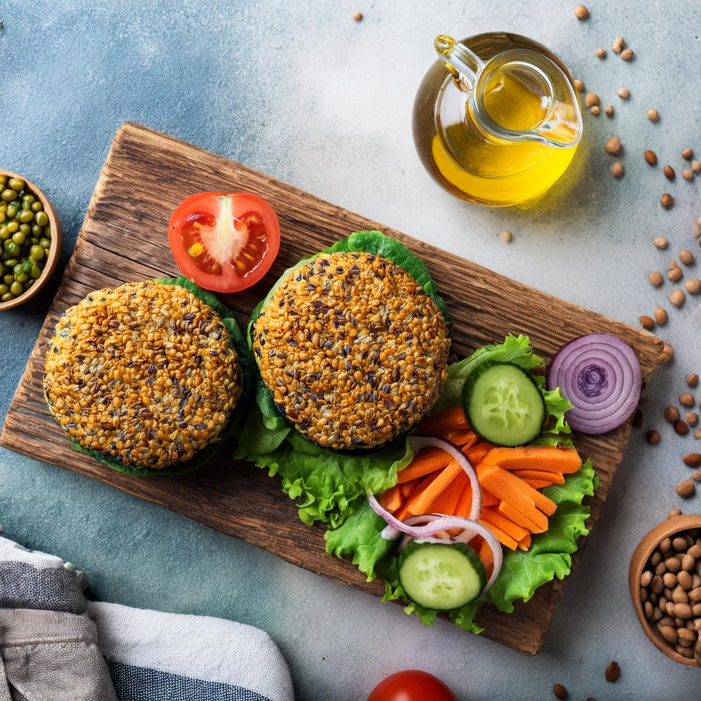 hamburguesas veganas de lentejas y verduras