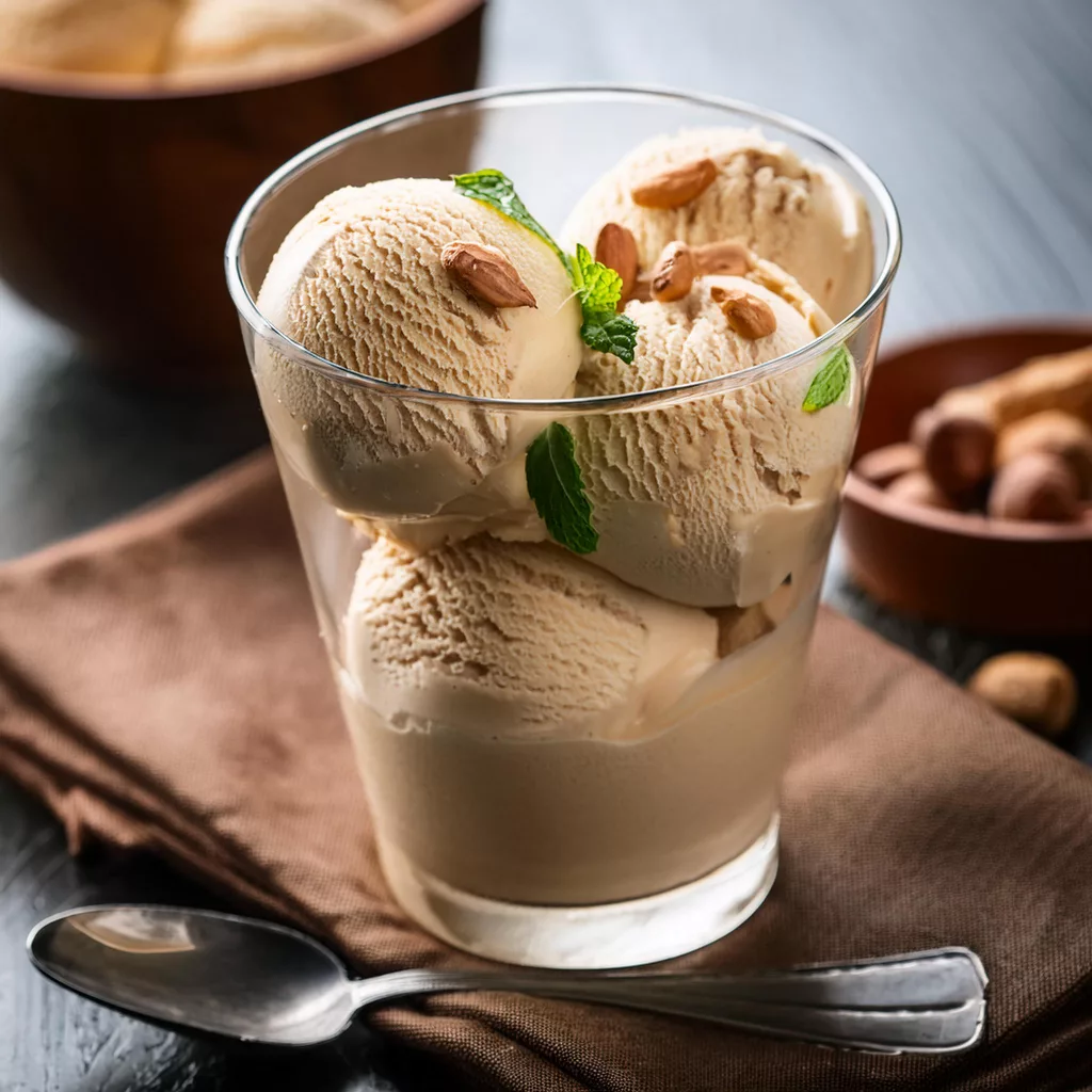 Helado casero de turrón