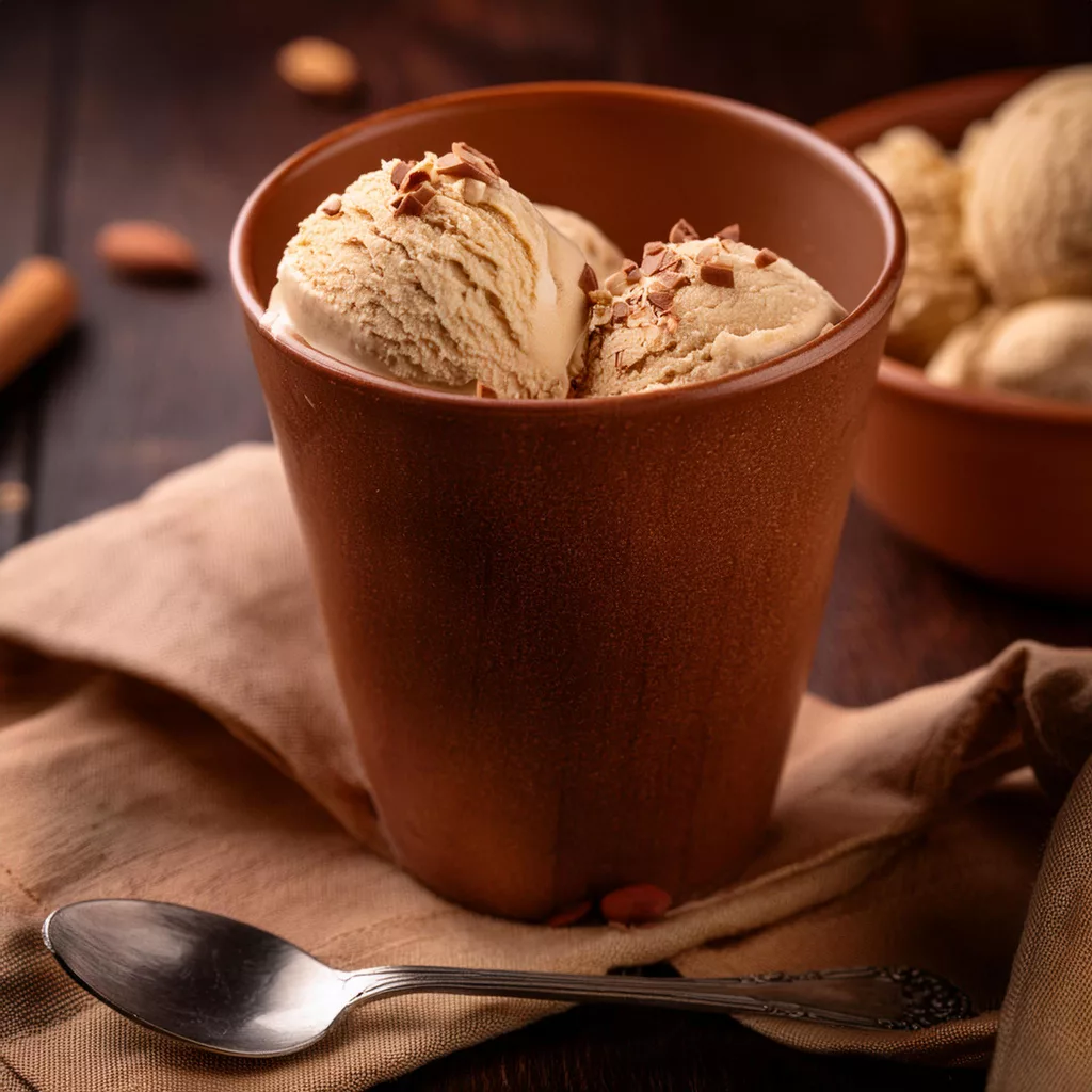 Helado casero de turrón