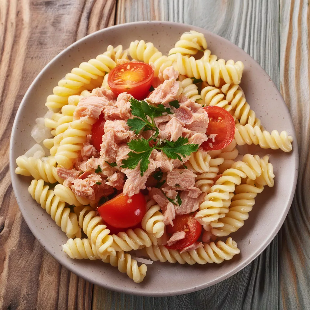 Macarrones con atún y tomate