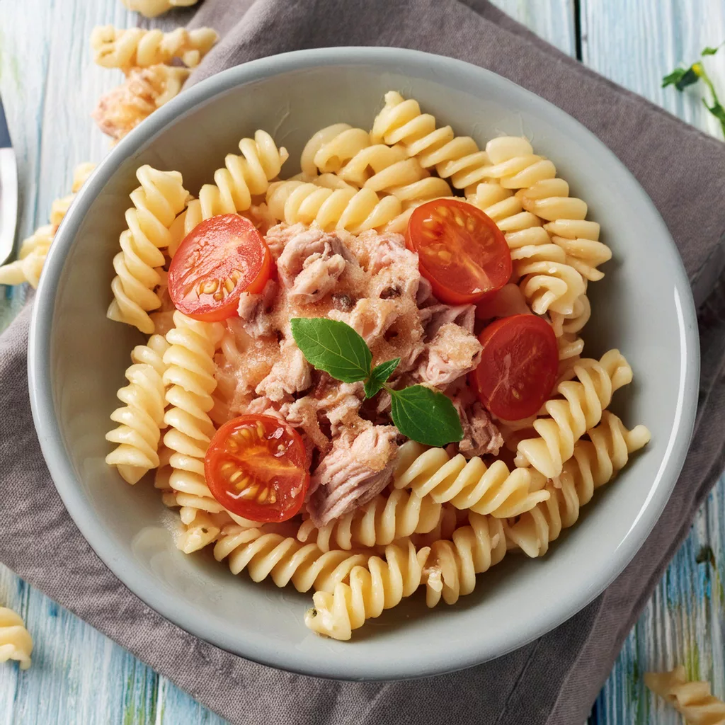 Macarrones con atún y tomate