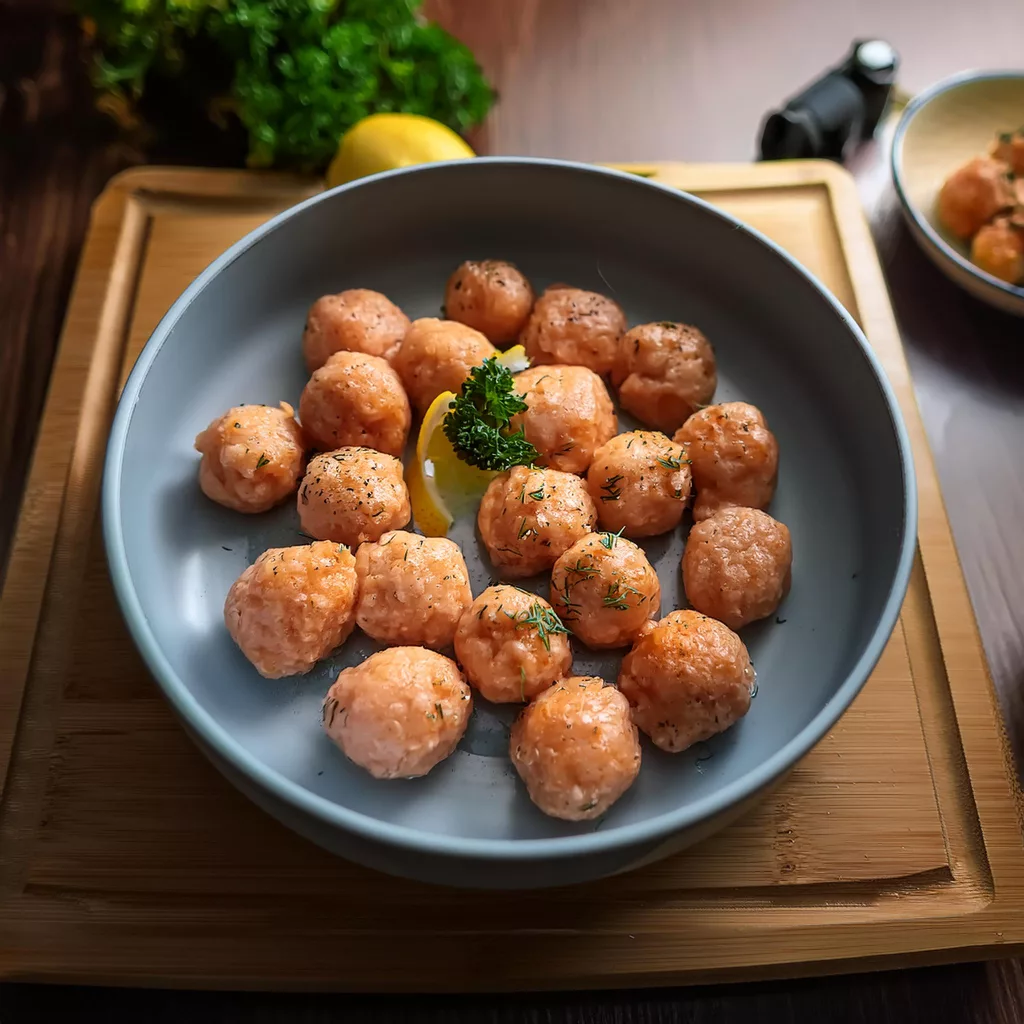 Albóndigas de Salmón y Langostinos