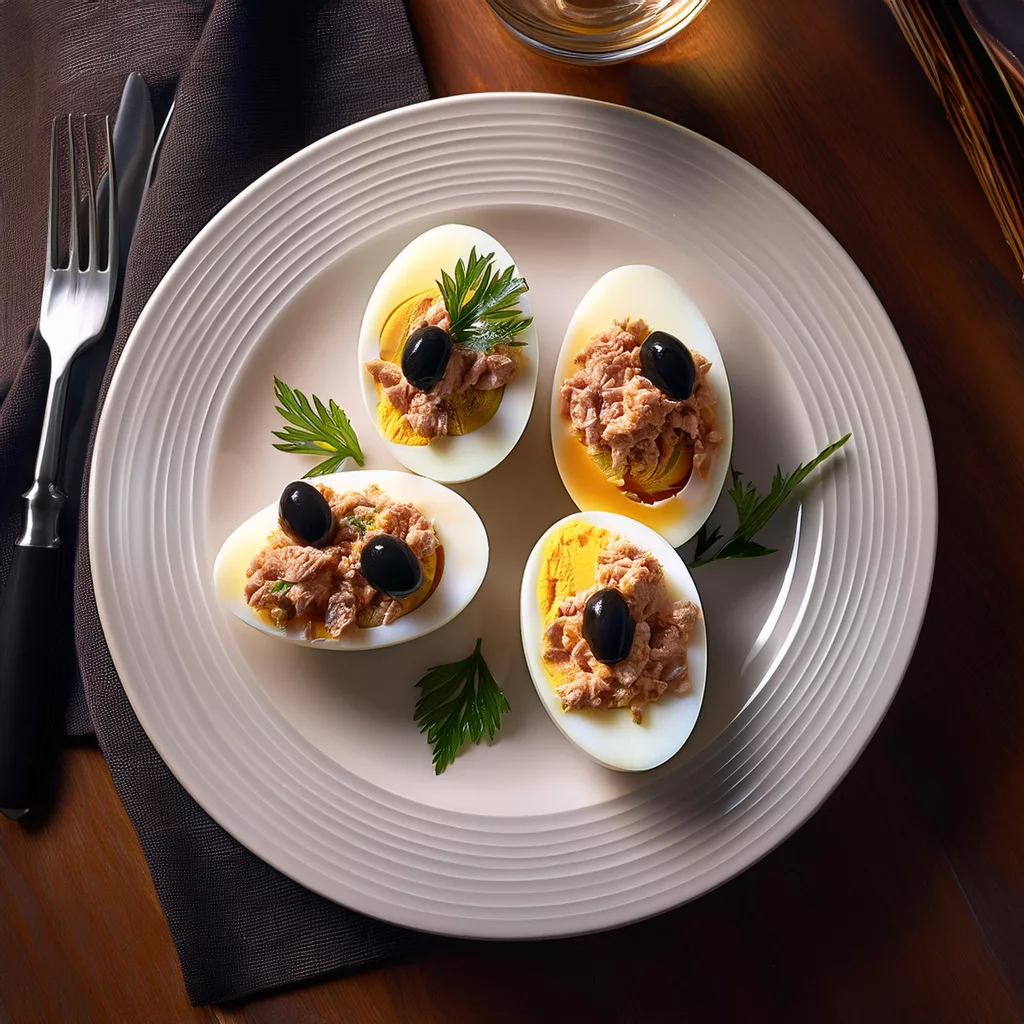 huevos rellenos con atún