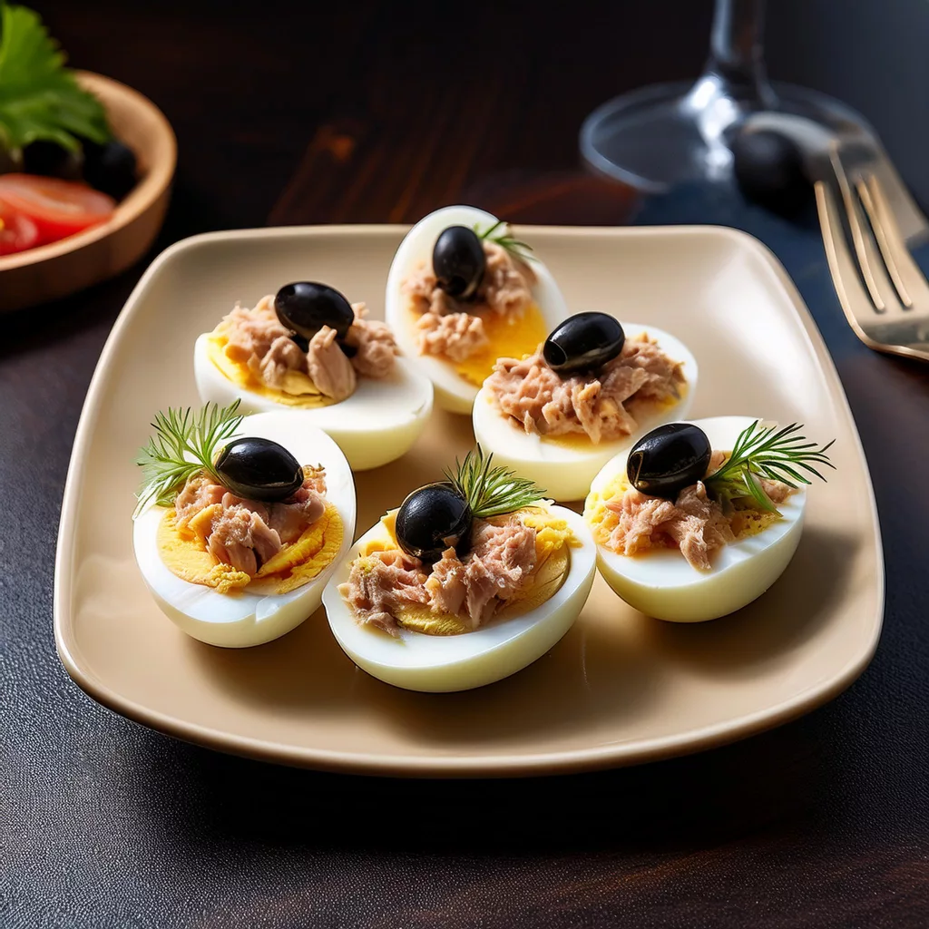 huevos rellenos con atún