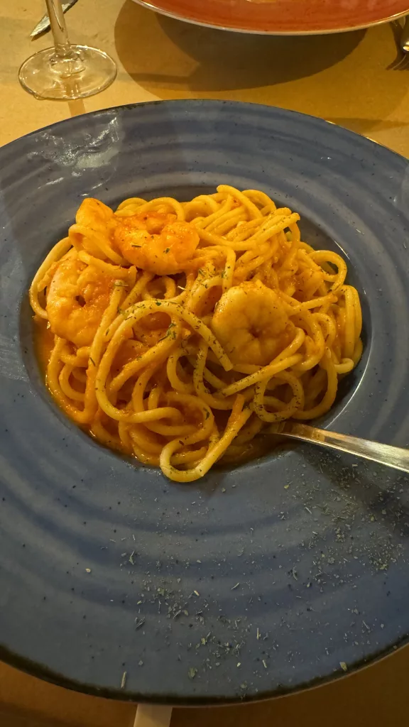 Spaghetti de Peperoncino e Gamberi