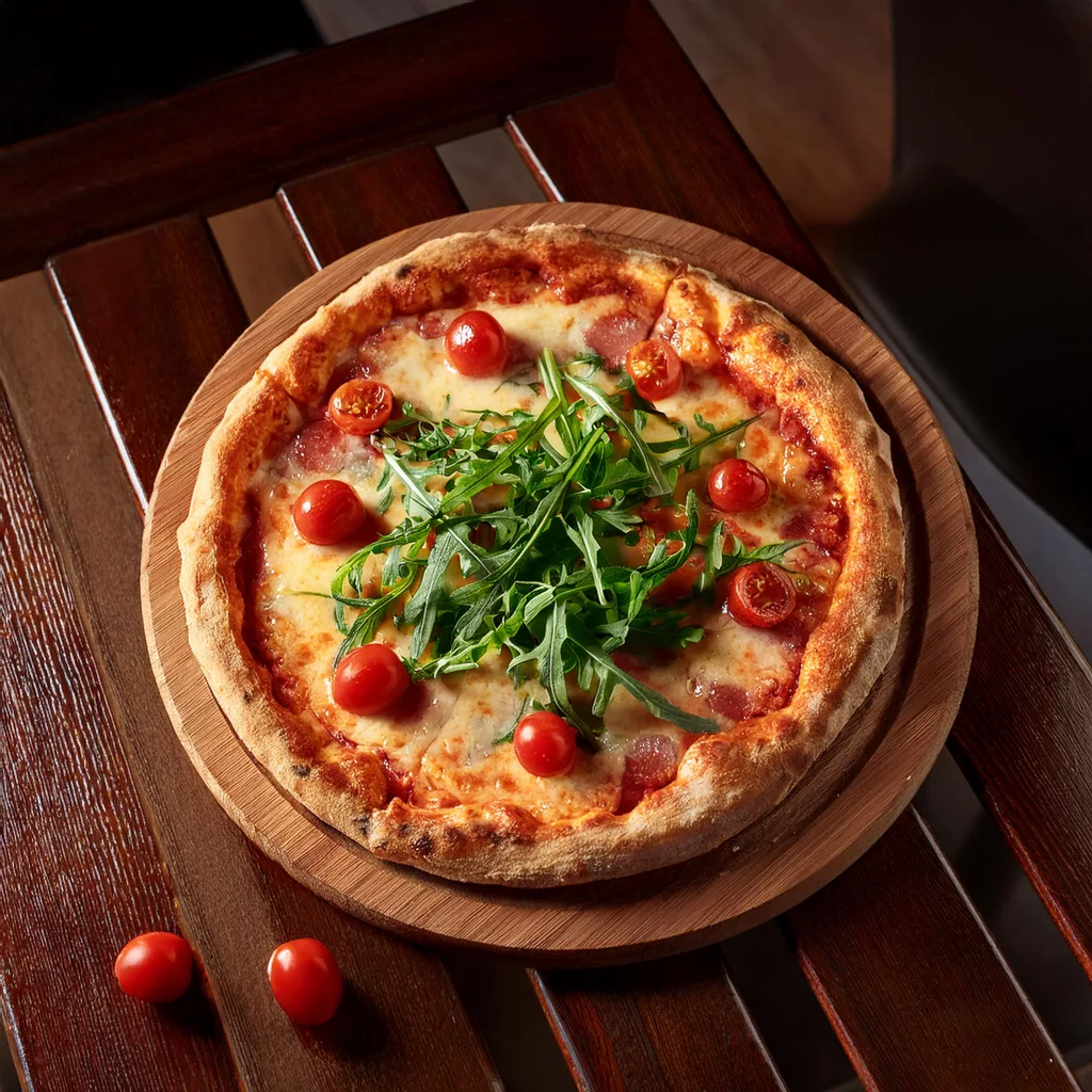 Pizza de Tomatitos Cherry y Rúcula