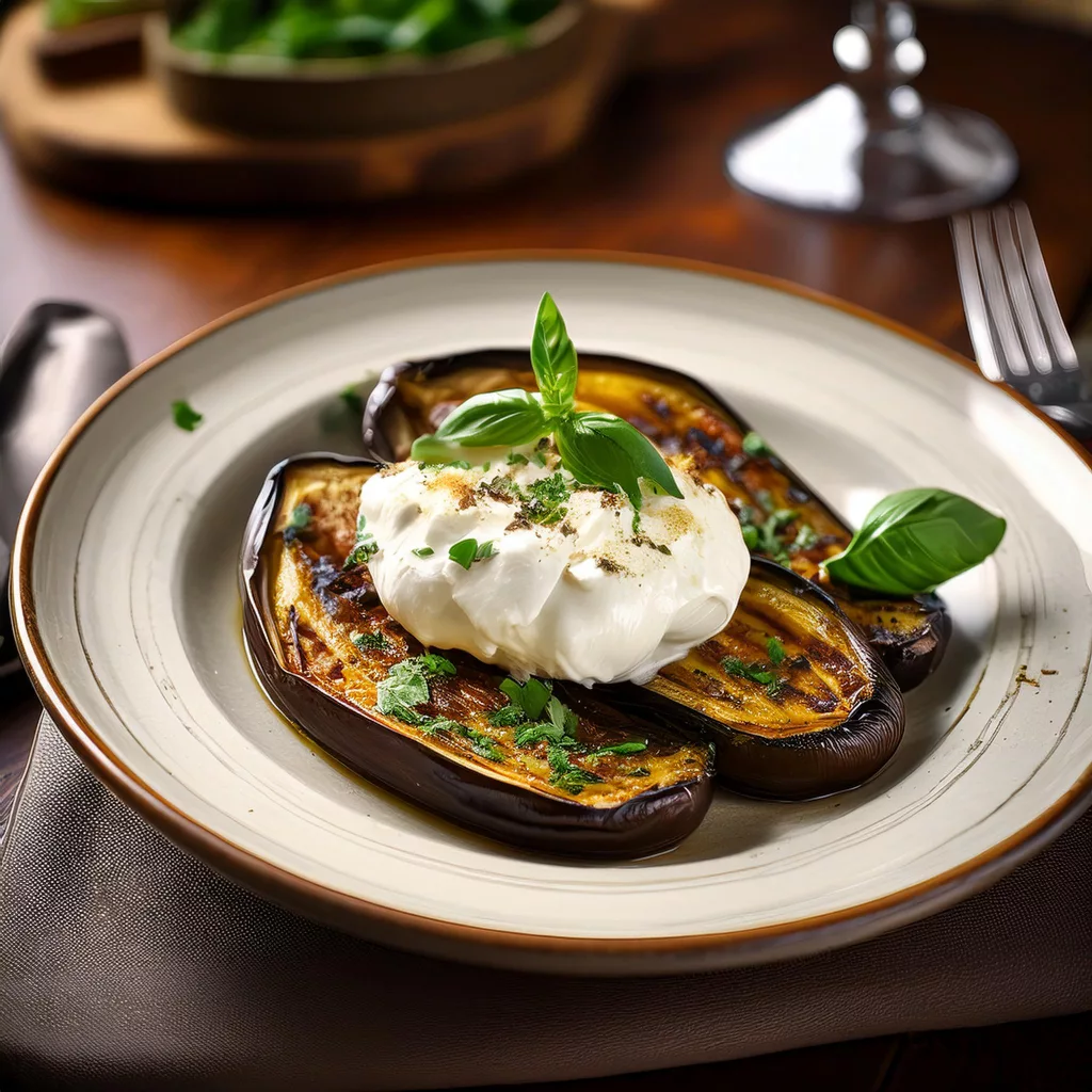 berenjena asada con burrata