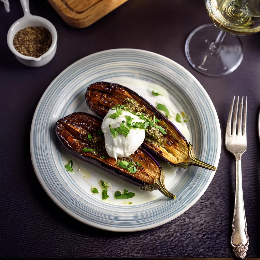 berenjena asada con burrata