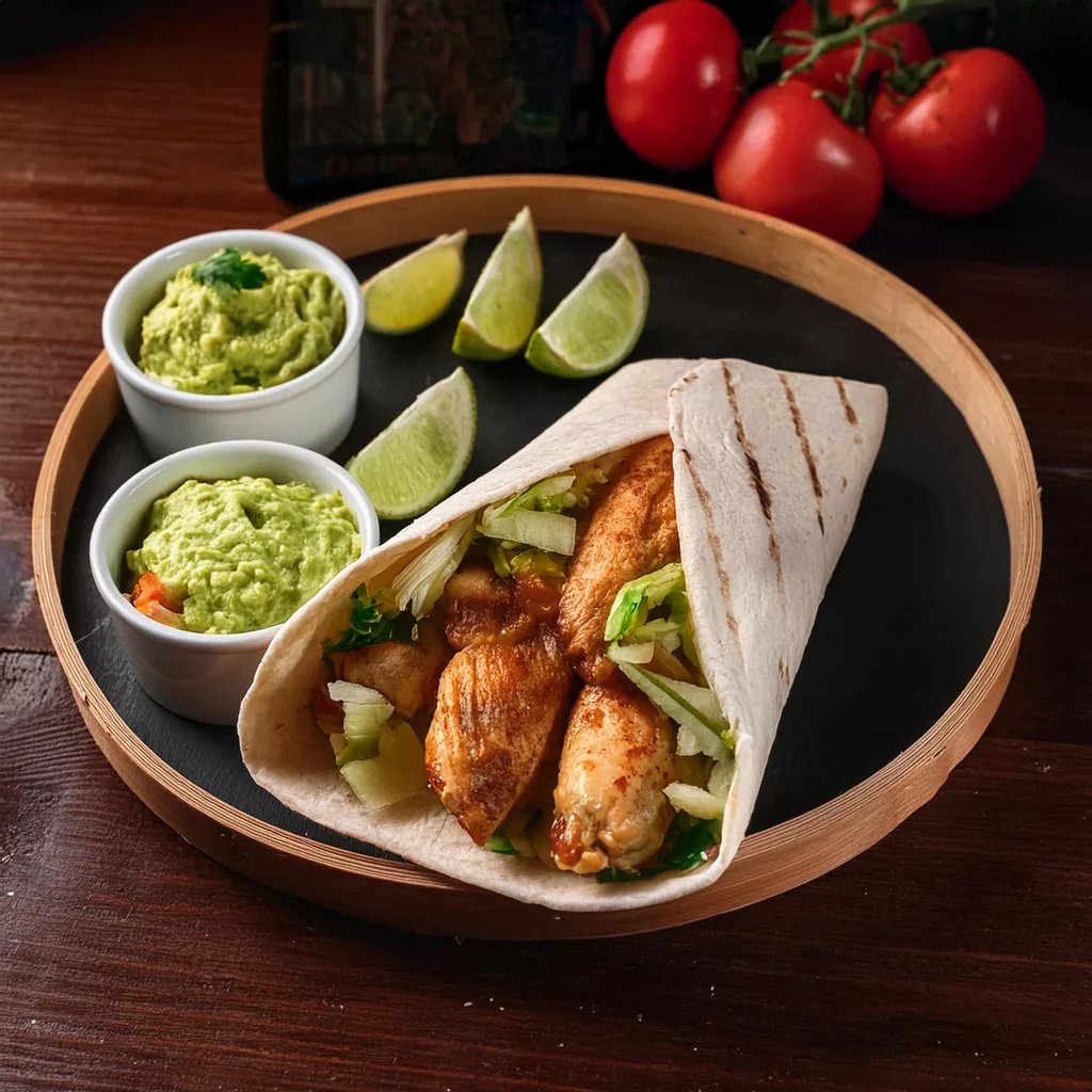burritos de pollo y guacamole