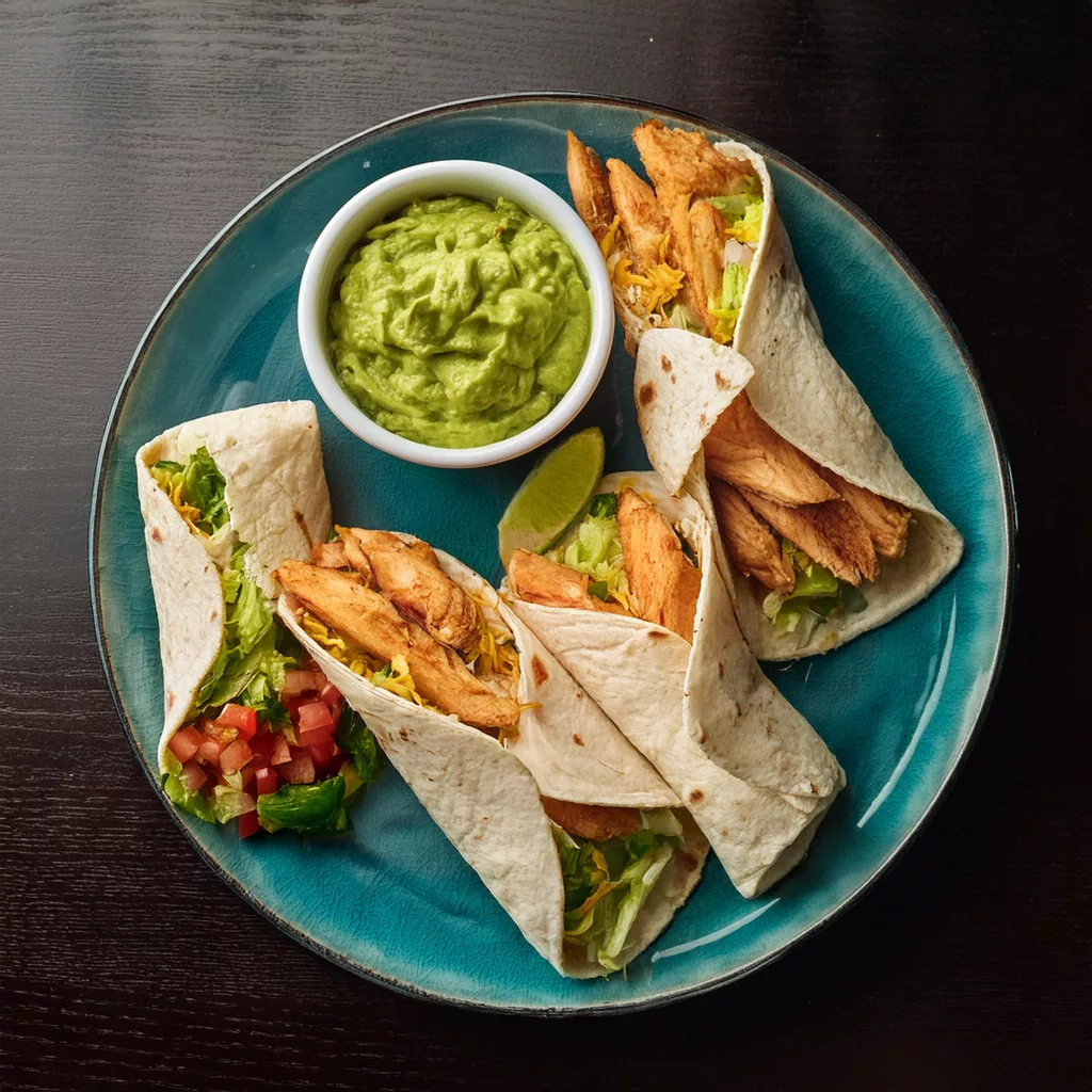 burritos de pollo y guacamole