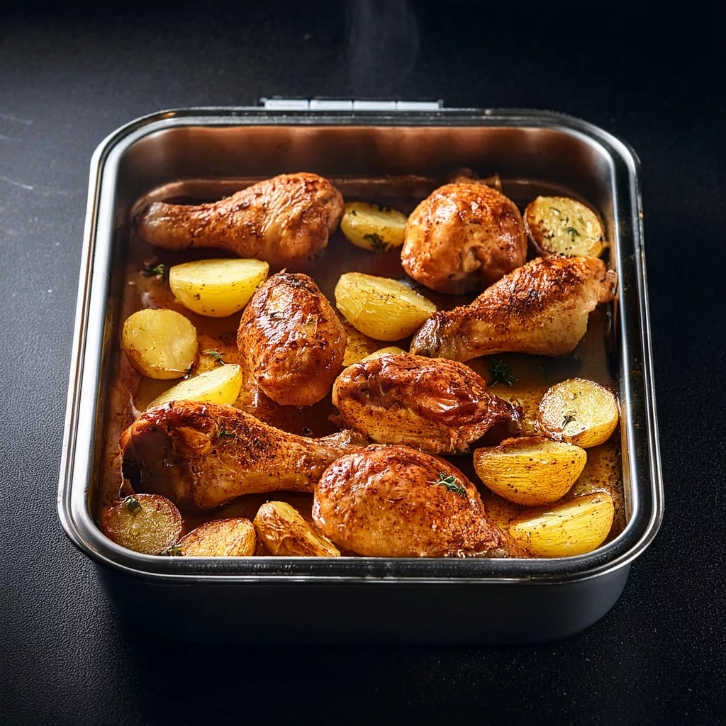 muslos de pollo al horno con patatas