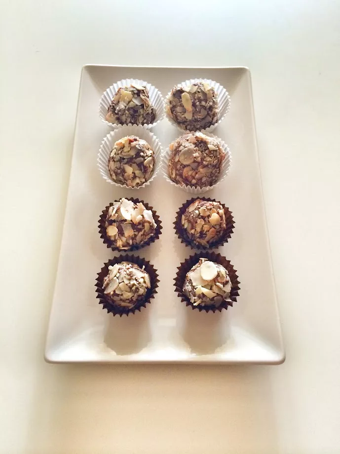 trufas de chocolate con almendras