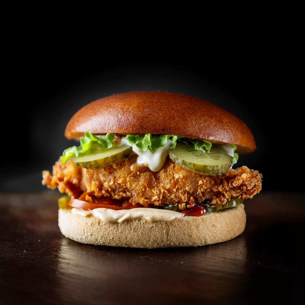 hamburguesa de pollo crujiente