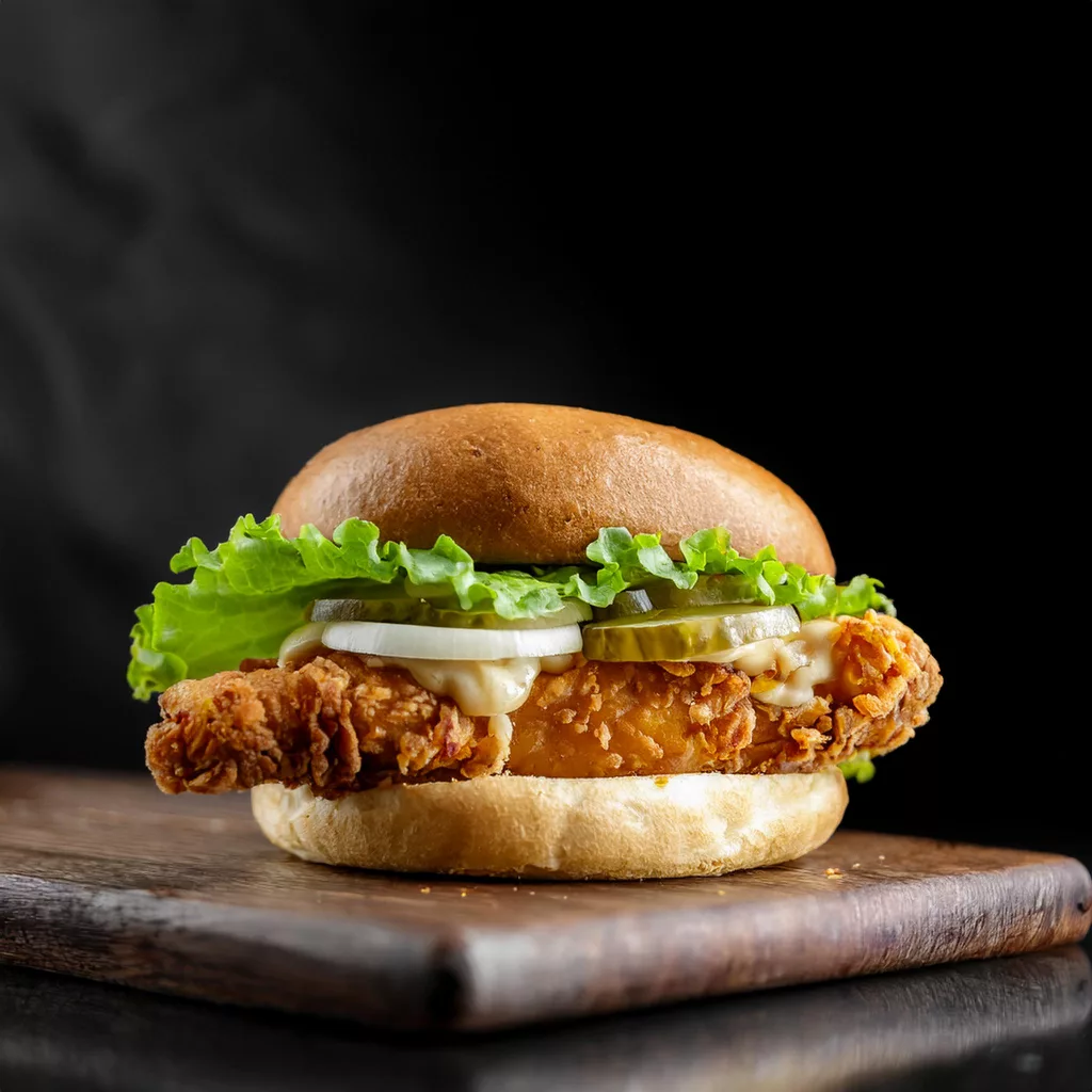 hamburguesa de pollo crujiente