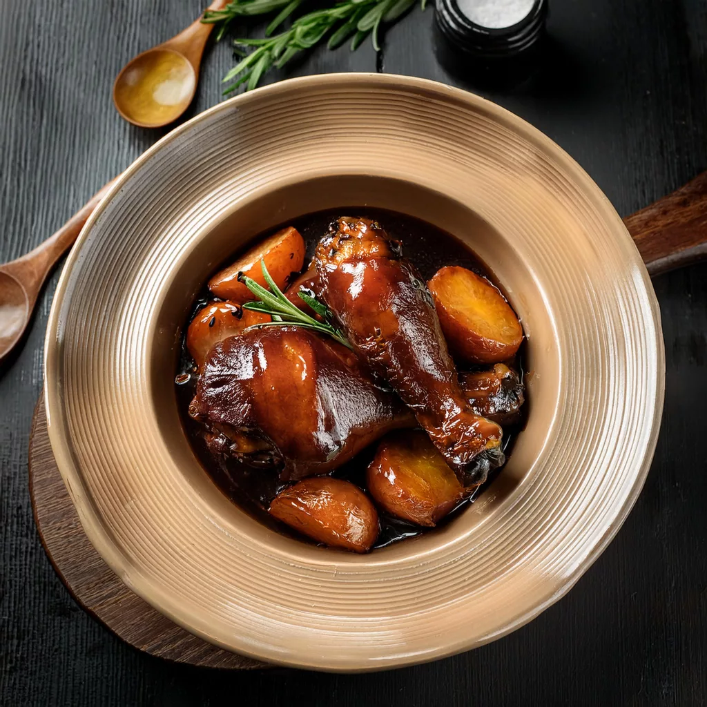 pollo en salsa con patatas