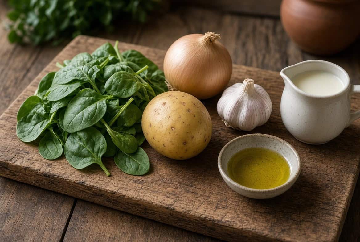 Ingredientes de la crema de espinacas