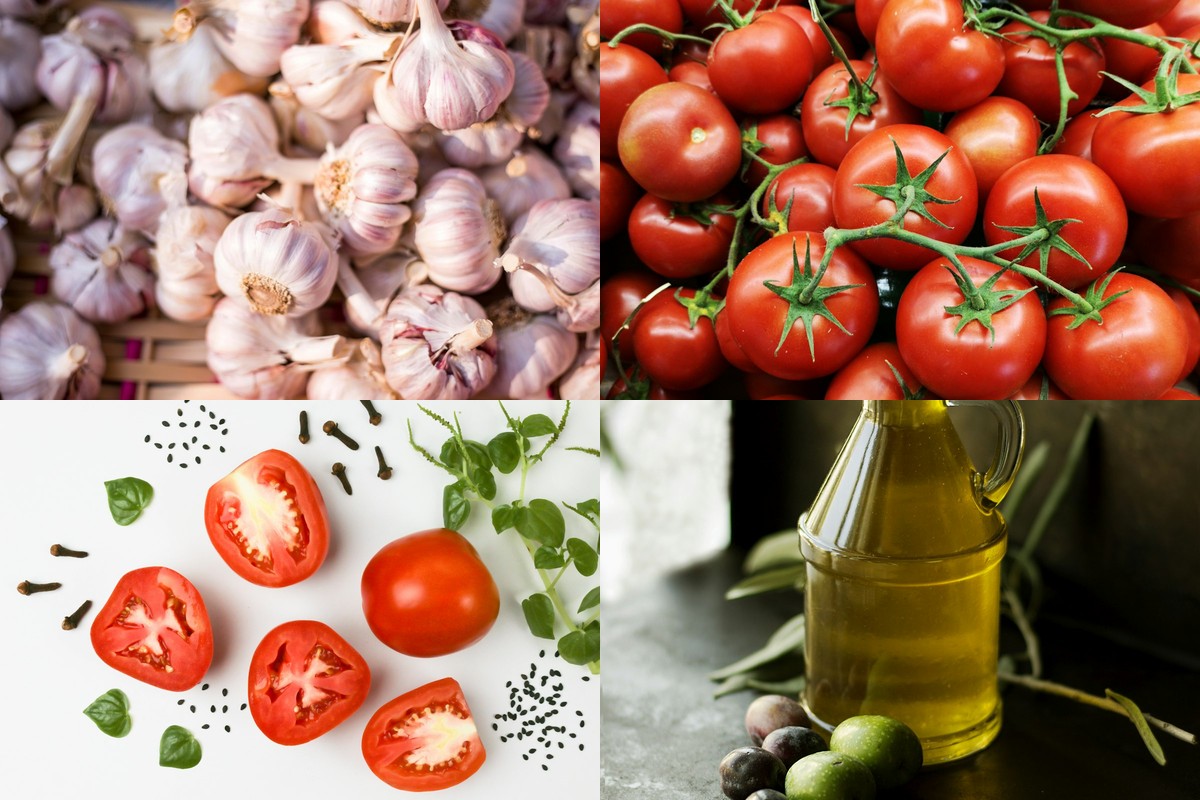 Ajo, limón, perejil y aceite para los langostinos a la plancha
